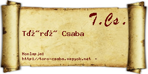 Törő Csaba névjegykártya