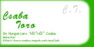 csaba toro business card